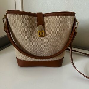 Chic Brown and Cream Shoulder Bag